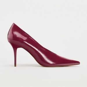 NWOT. Zara Red Leather High Heel Shoes. Size 6.